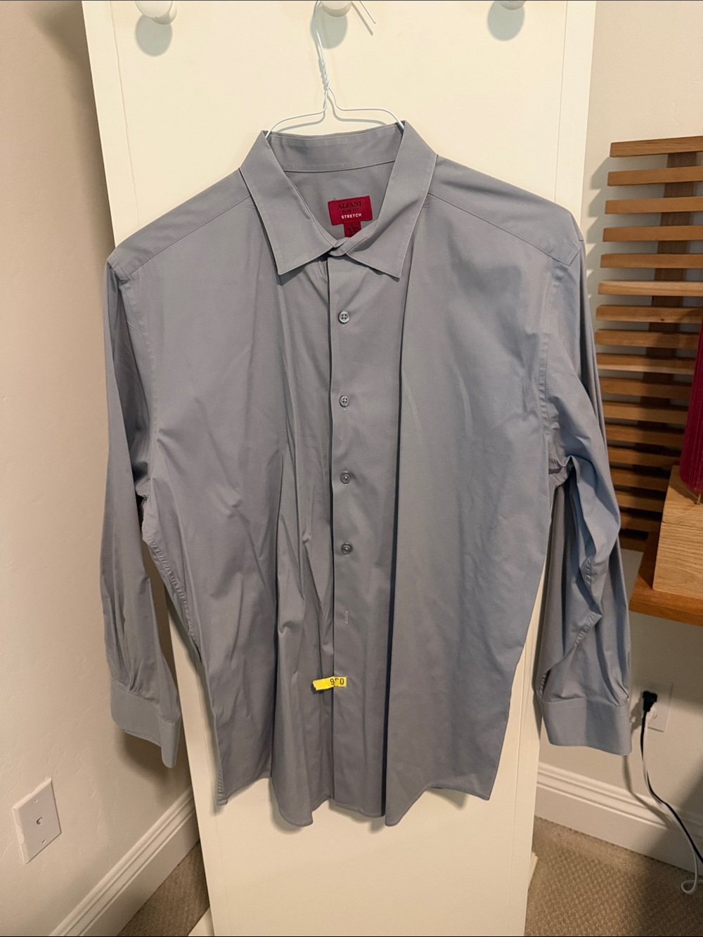 Alfani Men's Light Gray Button-Up Dress Shirt